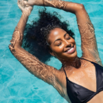 woman in pool