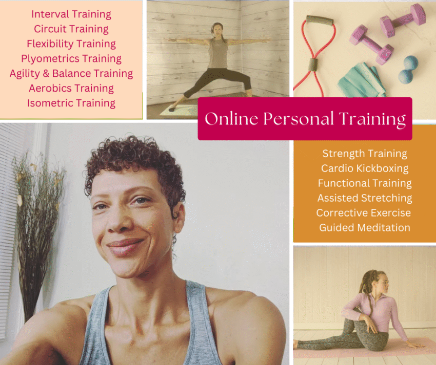 women participating in online fitness training