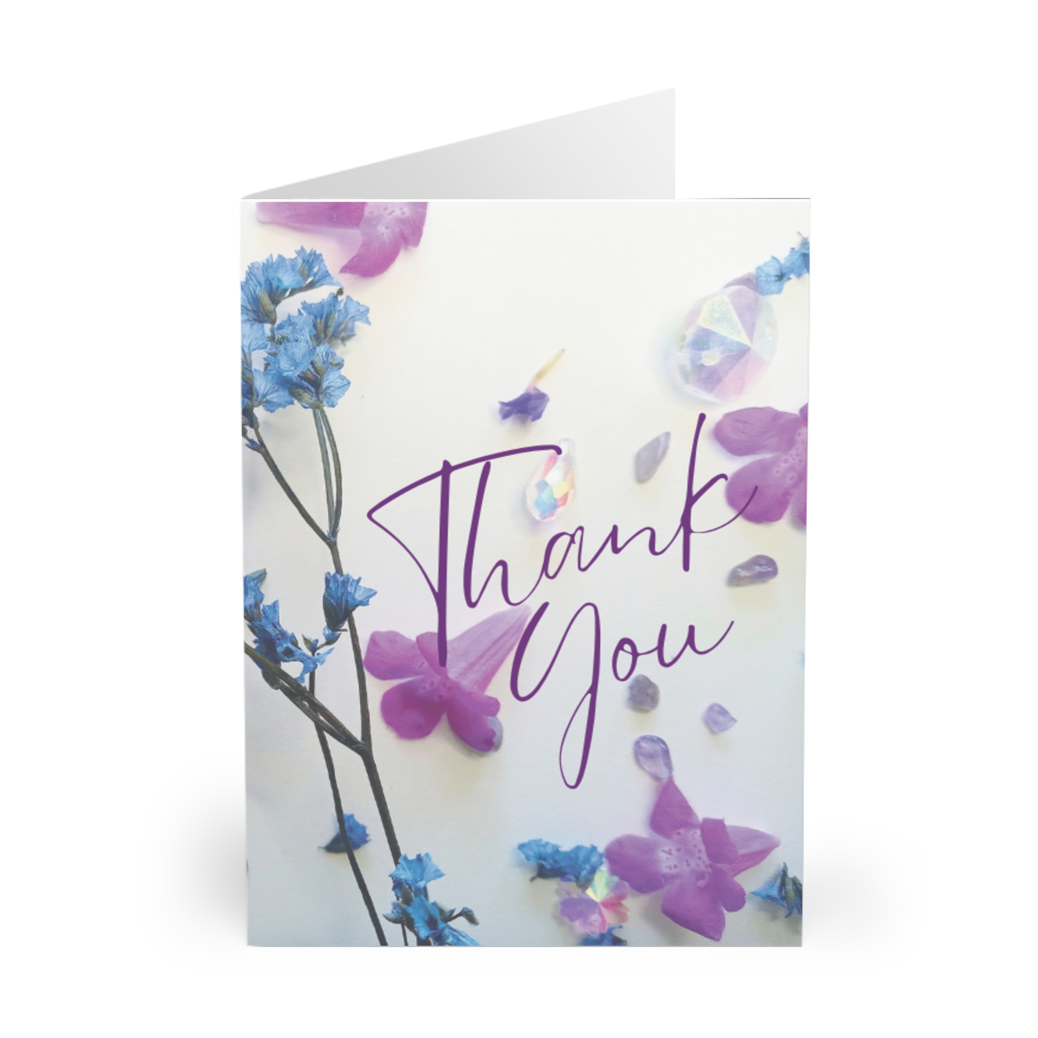 Purple and Blue Floral Thank You Cards (5 Pack)