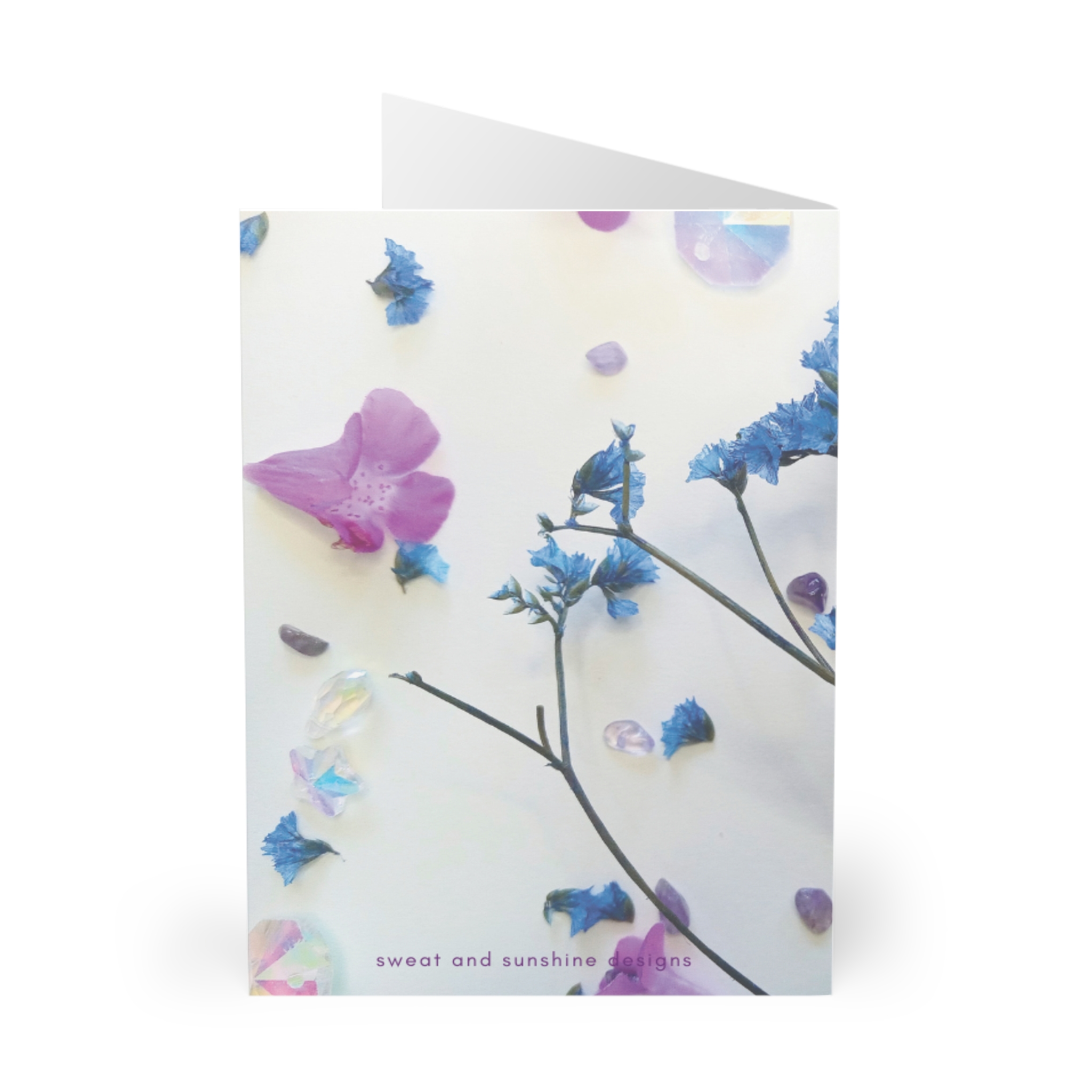 Purple and Blue Floral Thank You Cards (5 Pack) - Image 2